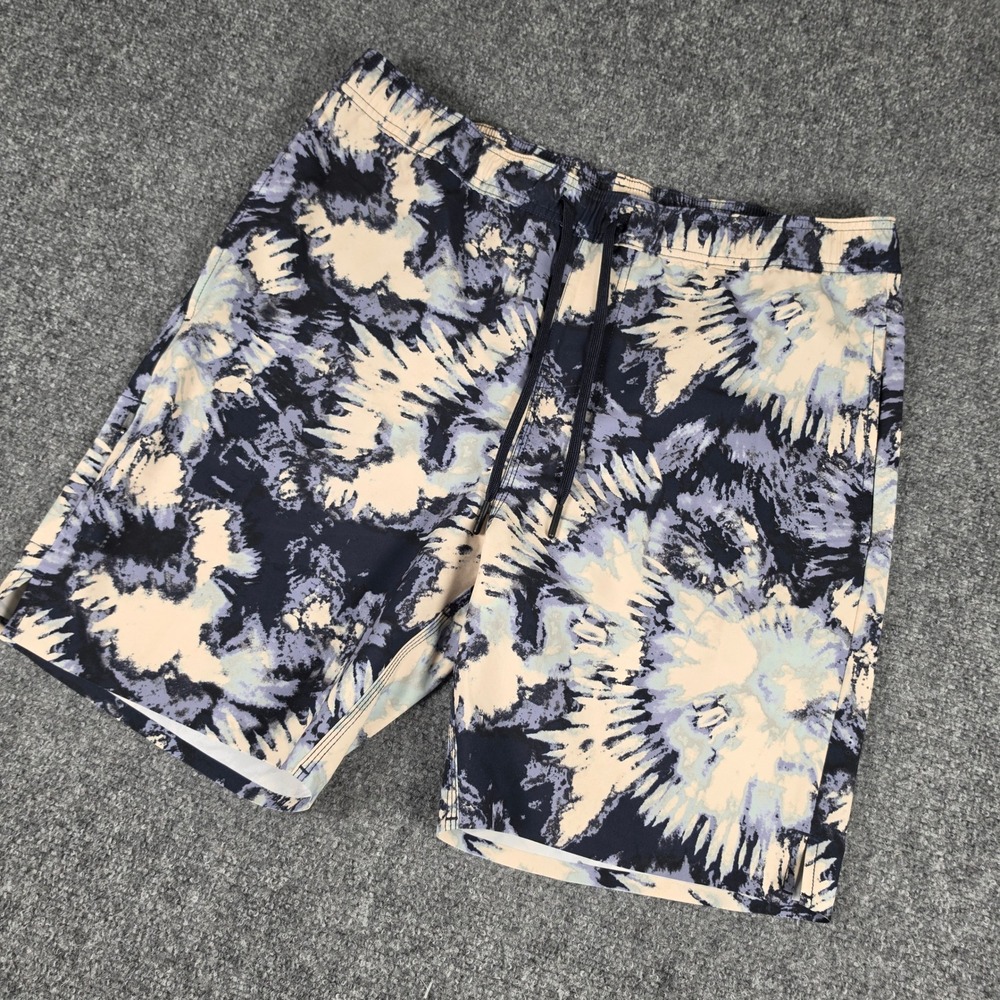 BYLT Coastal Boardshort Mens Large Navy Tie Dye Swim‎ Trunks CBSHORT_TD_ARC_L